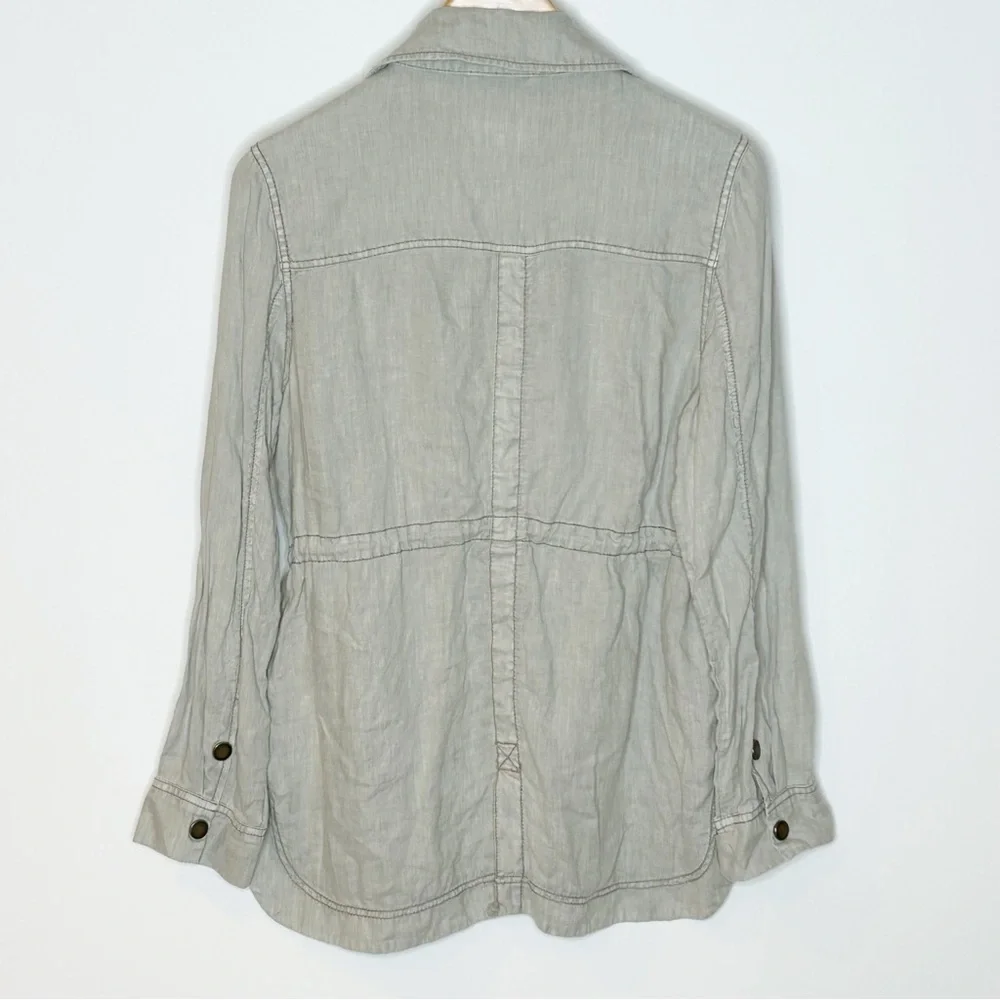 Anthropologie Marrakech Linen Utility Cargo Jacket Medium - Picture 2 of 15